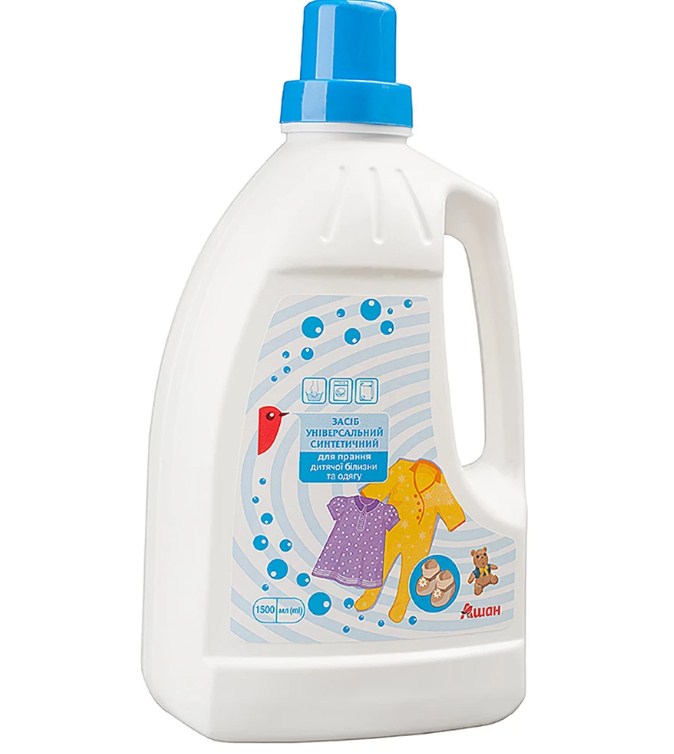 Гель для прання AUCHAN, для дитячої білизни, автомат, 1,5л